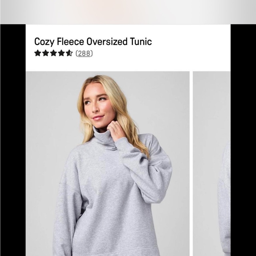 Fabletics Light Gray Cozy Fleece Oversized Tunic